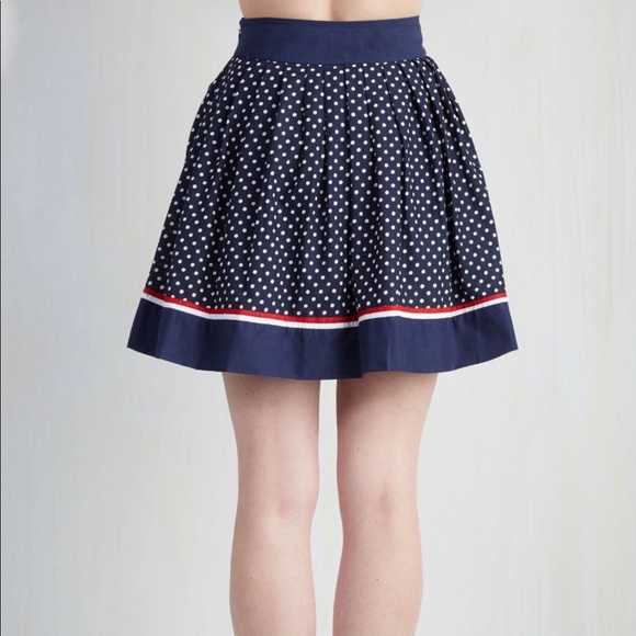 COPY - Modcloth Blue Polka Dot Skirt - Picture 2 of 5